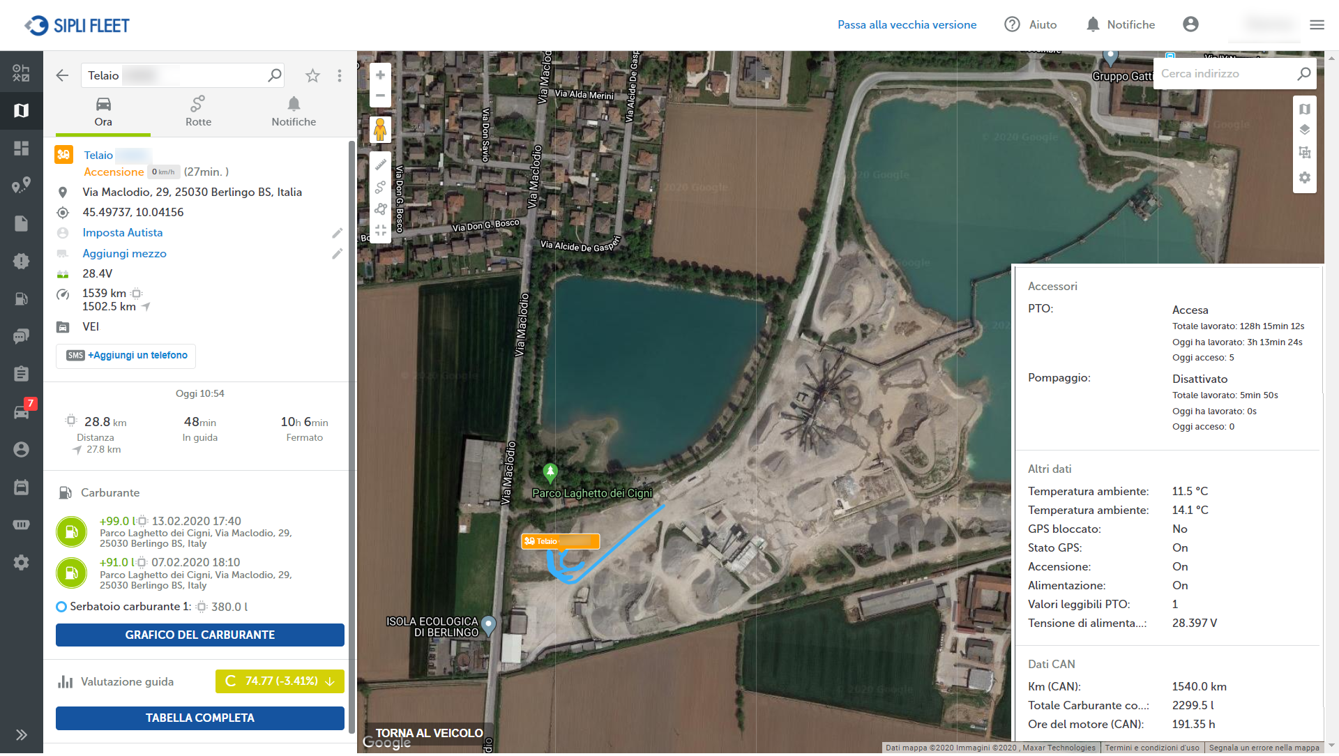 screenshot of SIPLI FLEET